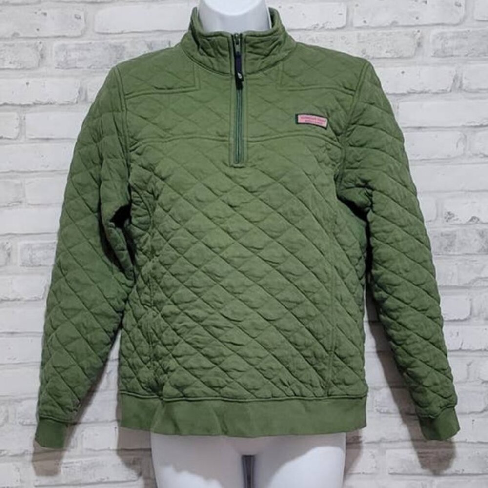 Vineyard Vines Quilted Pullover 1/4 Quarter Zip Jacket Womens Small